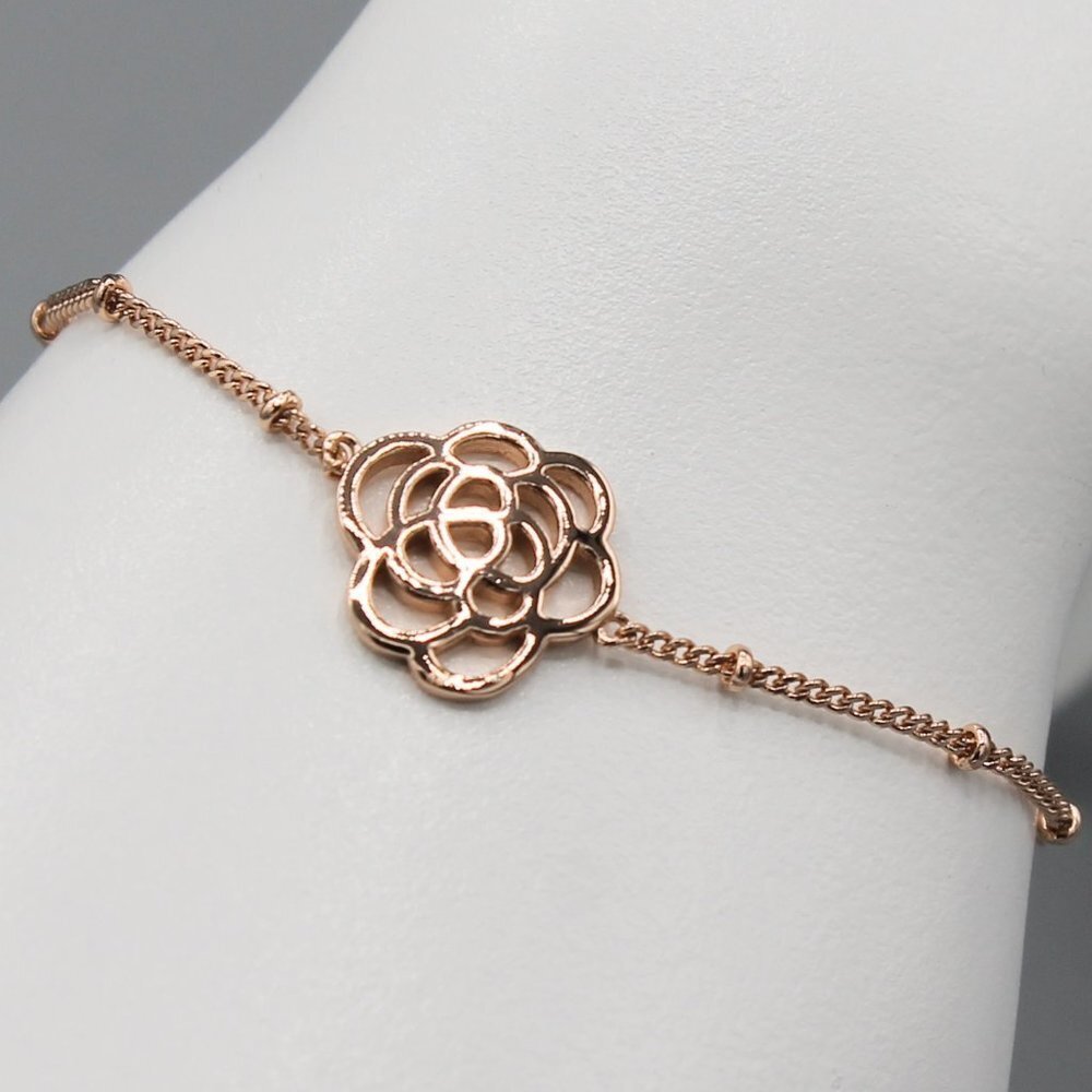 Rose flower love simple bracelet rose gold